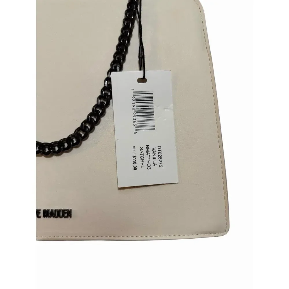 Steve Madden Bevelyn/Evelyn Grab Handle Satchel - Large Vanilla/Cream Color Bag